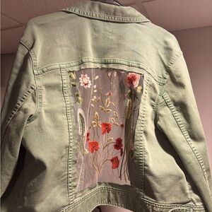 One of a kind patchwork denim jacket!